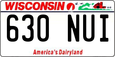 WI license plate 630NUI