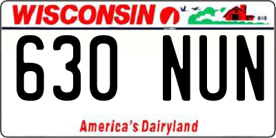 WI license plate 630NUN