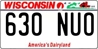 WI license plate 630NUO
