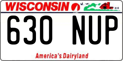WI license plate 630NUP