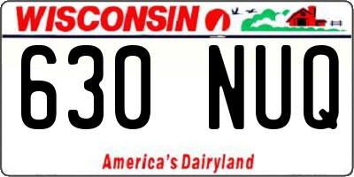 WI license plate 630NUQ