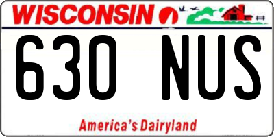 WI license plate 630NUS