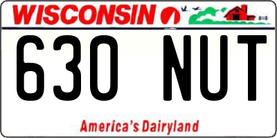 WI license plate 630NUT