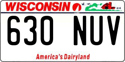 WI license plate 630NUV