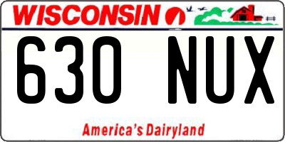 WI license plate 630NUX