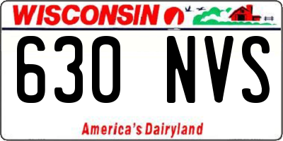 WI license plate 630NVS