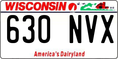 WI license plate 630NVX