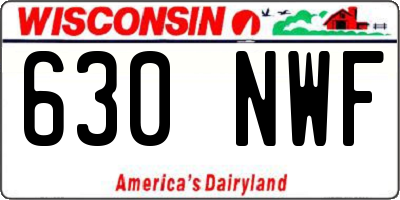 WI license plate 630NWF