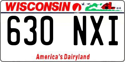 WI license plate 630NXI