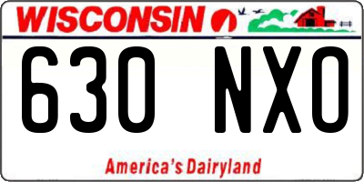 WI license plate 630NXO