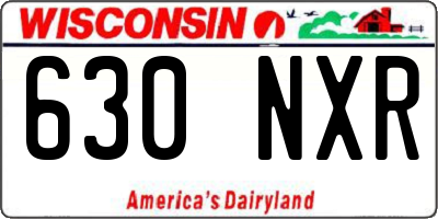 WI license plate 630NXR
