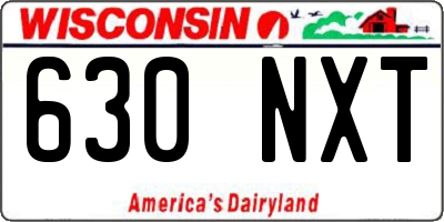 WI license plate 630NXT