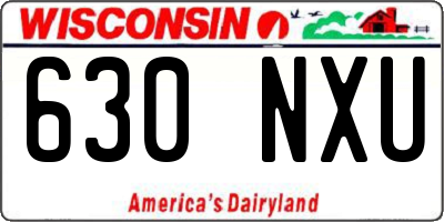 WI license plate 630NXU