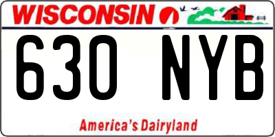 WI license plate 630NYB