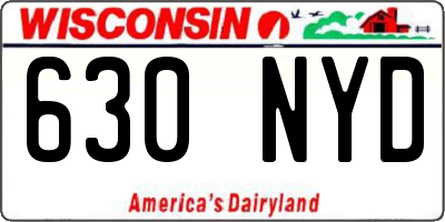 WI license plate 630NYD