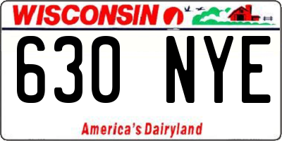 WI license plate 630NYE