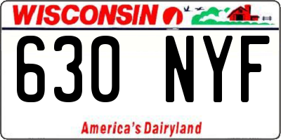 WI license plate 630NYF