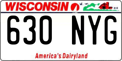 WI license plate 630NYG