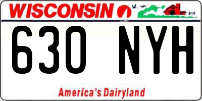 WI license plate 630NYH