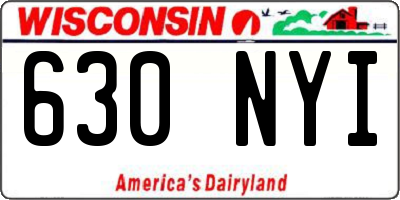 WI license plate 630NYI