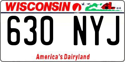 WI license plate 630NYJ