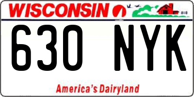 WI license plate 630NYK