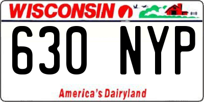WI license plate 630NYP
