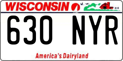 WI license plate 630NYR