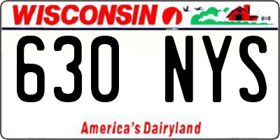 WI license plate 630NYS