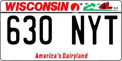 WI license plate 630NYT