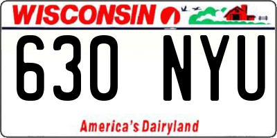 WI license plate 630NYU