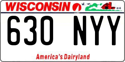 WI license plate 630NYY