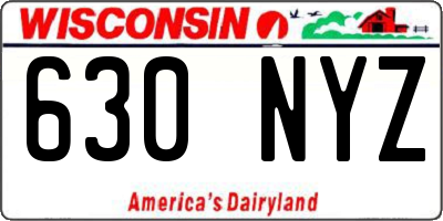 WI license plate 630NYZ