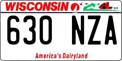 WI license plate 630NZA