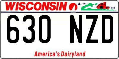 WI license plate 630NZD