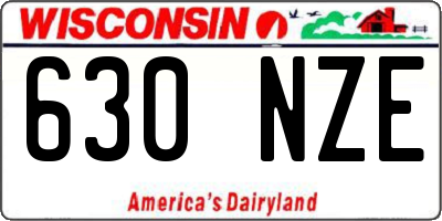 WI license plate 630NZE