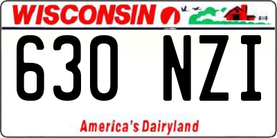 WI license plate 630NZI