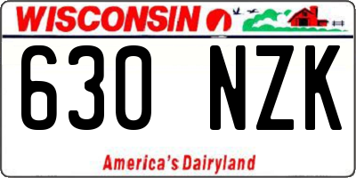 WI license plate 630NZK