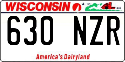 WI license plate 630NZR