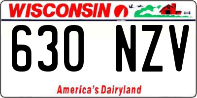 WI license plate 630NZV