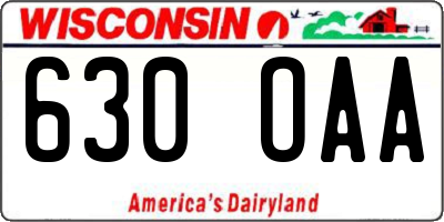 WI license plate 630OAA