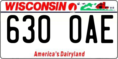 WI license plate 630OAE