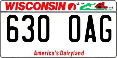 WI license plate 630OAG