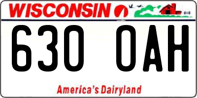 WI license plate 630OAH