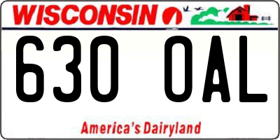 WI license plate 630OAL