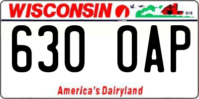 WI license plate 630OAP