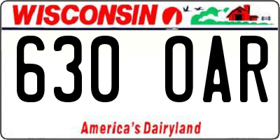 WI license plate 630OAR