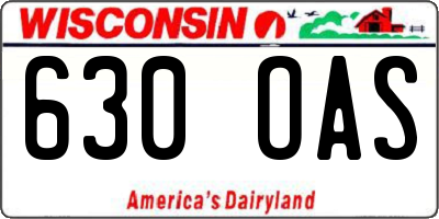 WI license plate 630OAS