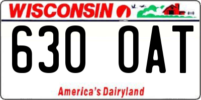 WI license plate 630OAT