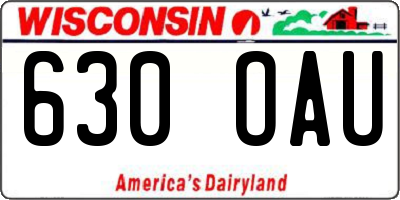 WI license plate 630OAU
